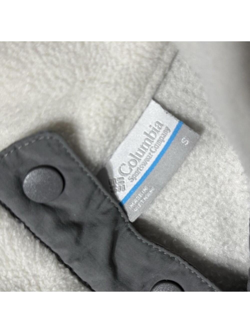 Columbia Benton Springs Half Snap Fleece Pullover Cream Gray EUC Women’s Small - Picture 4 of 7